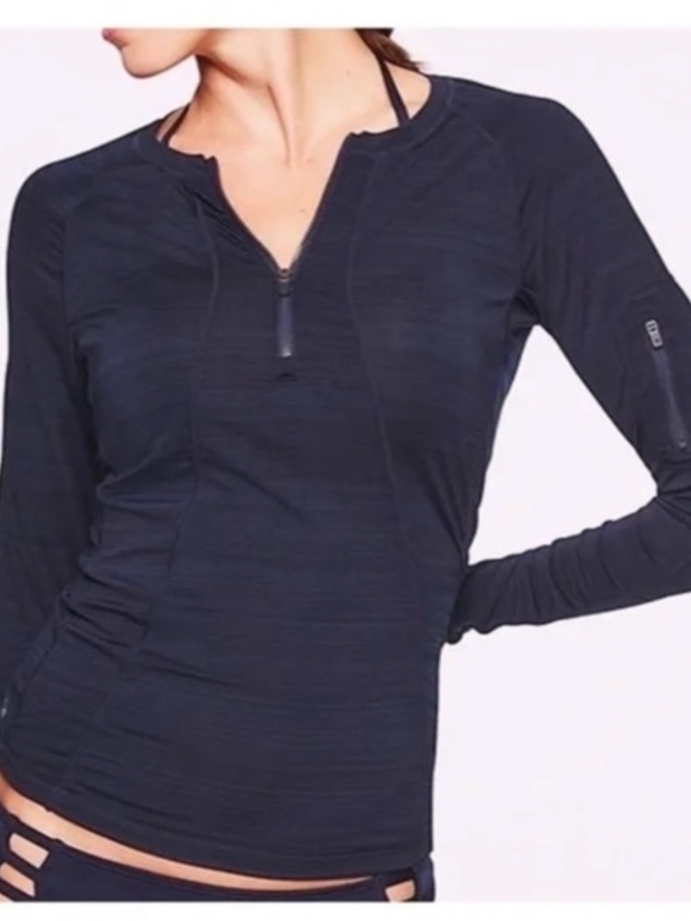 Athleta Pacifica UPF Long Sleeve Top Black S